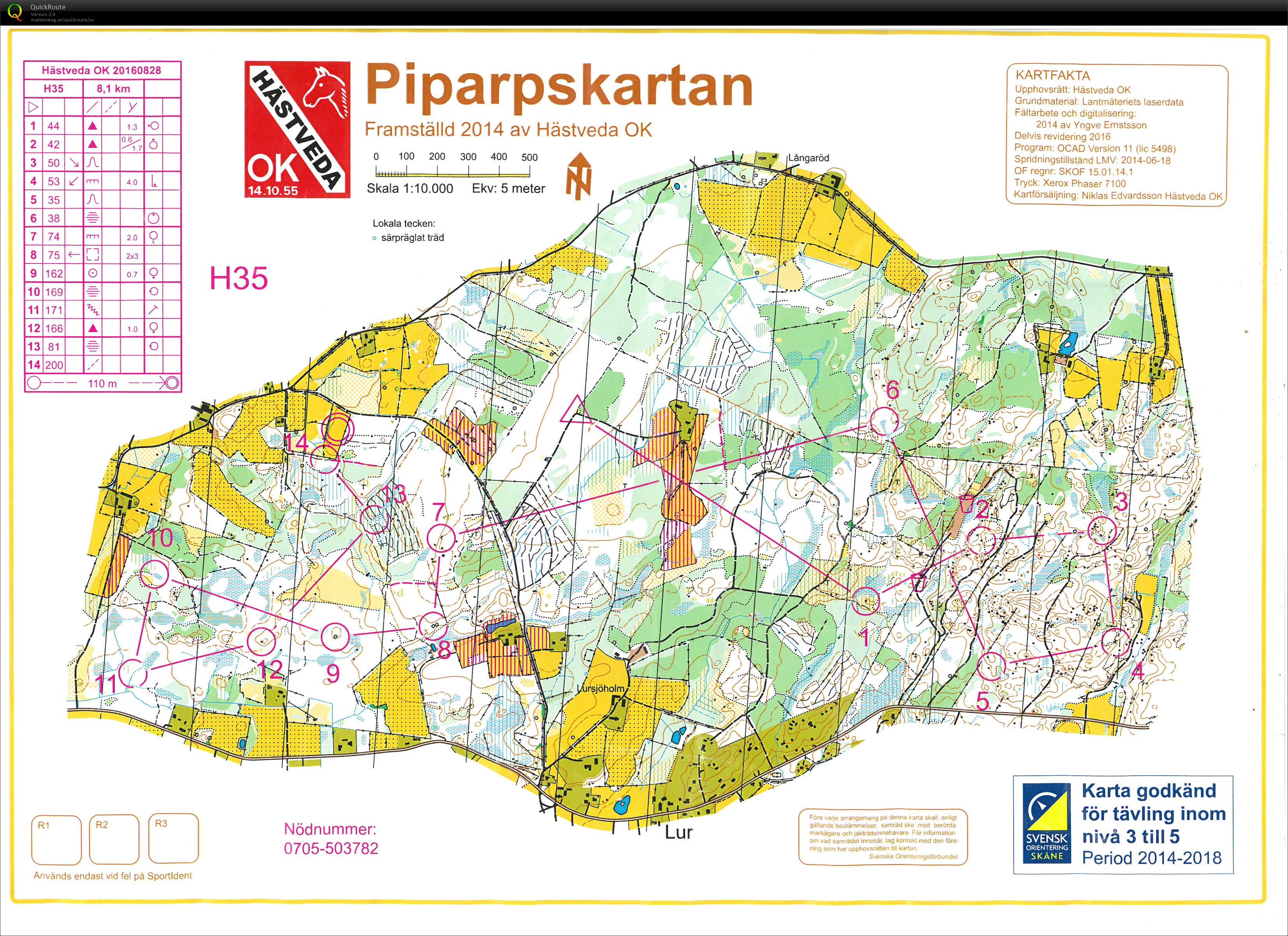 Piparpskartan langdistance (28/08/2016)