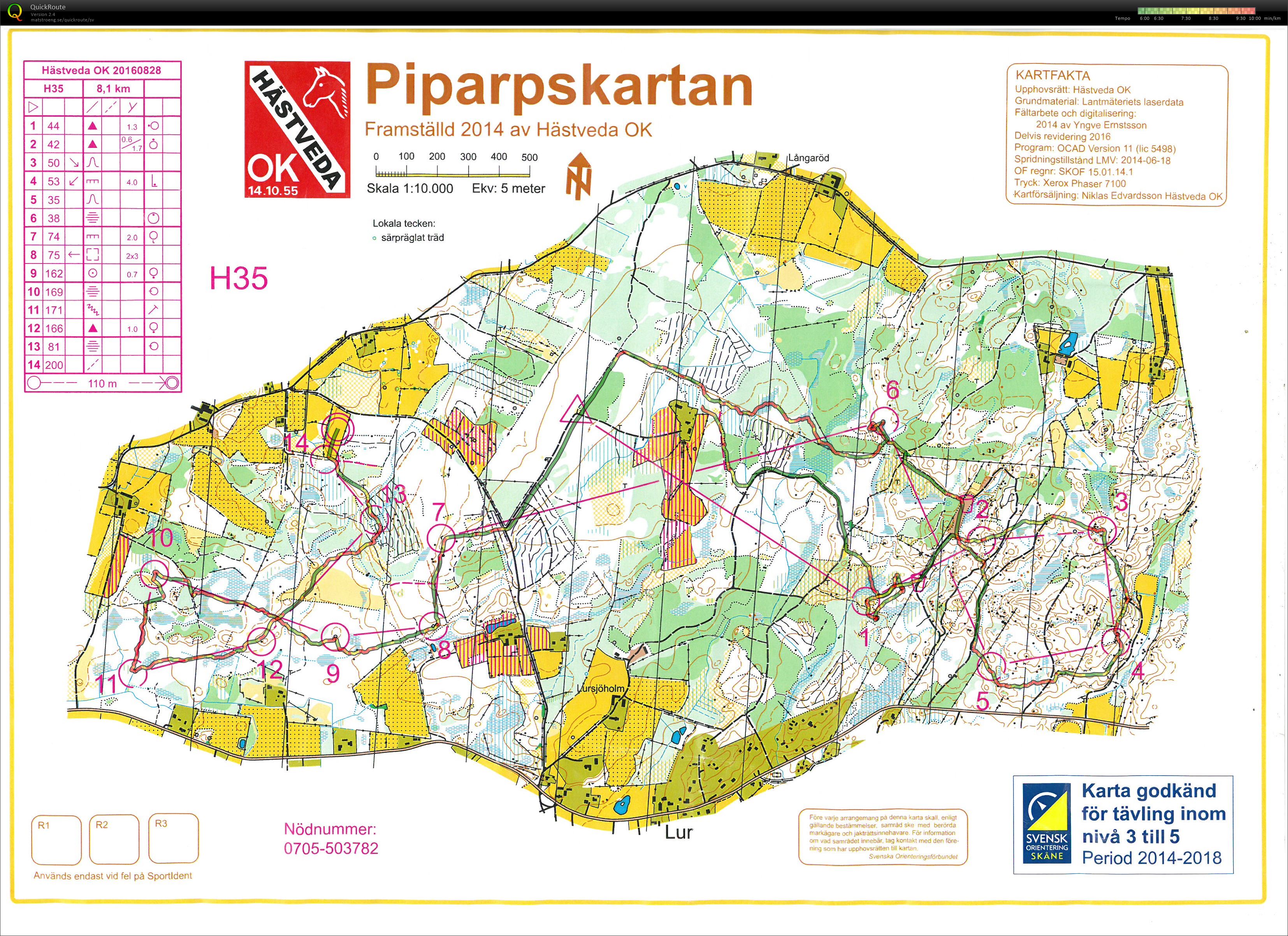 Piparpskartan langdistance (28.08.2016)