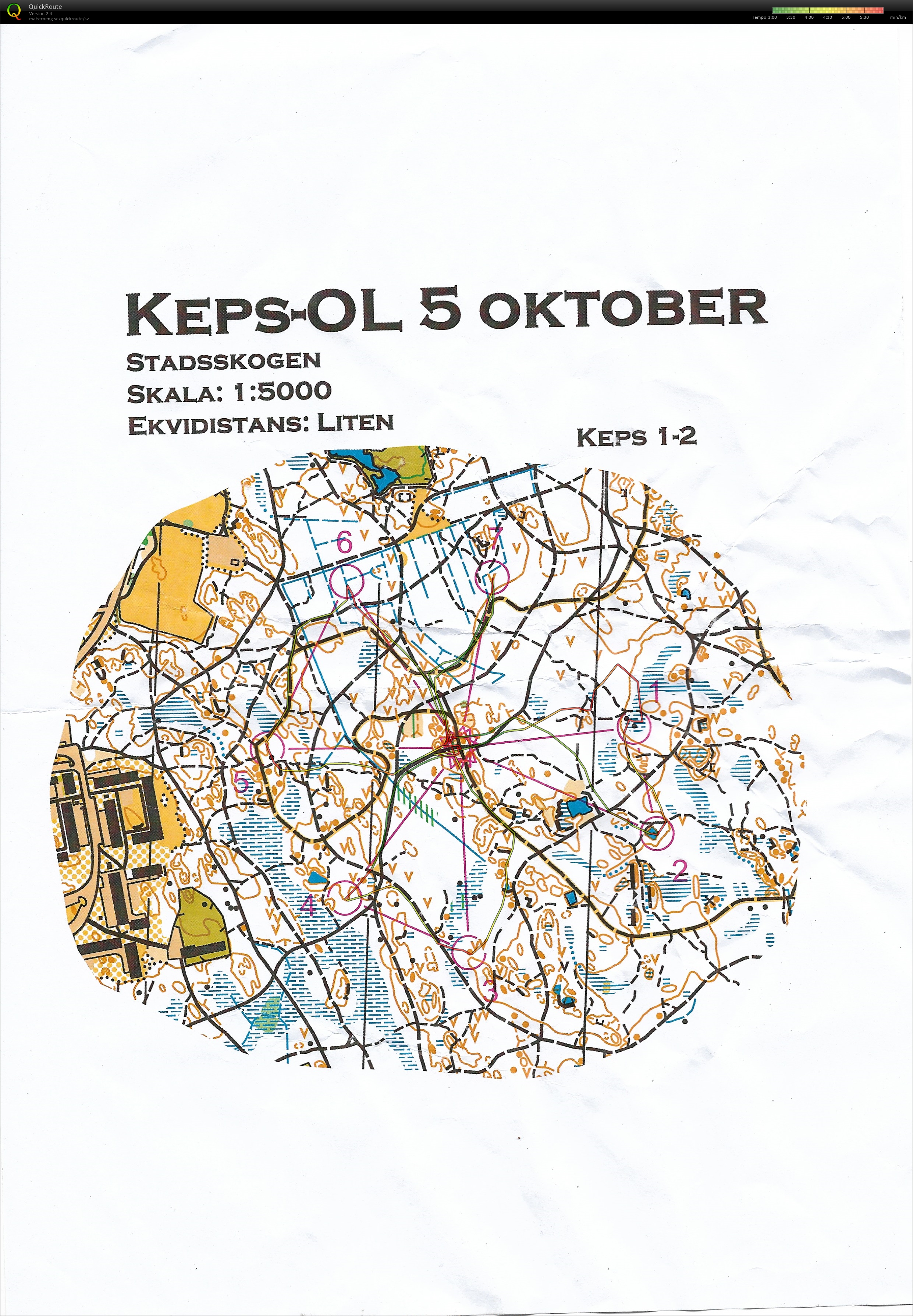 Keps OL Stadsskogen (05/10/2016)