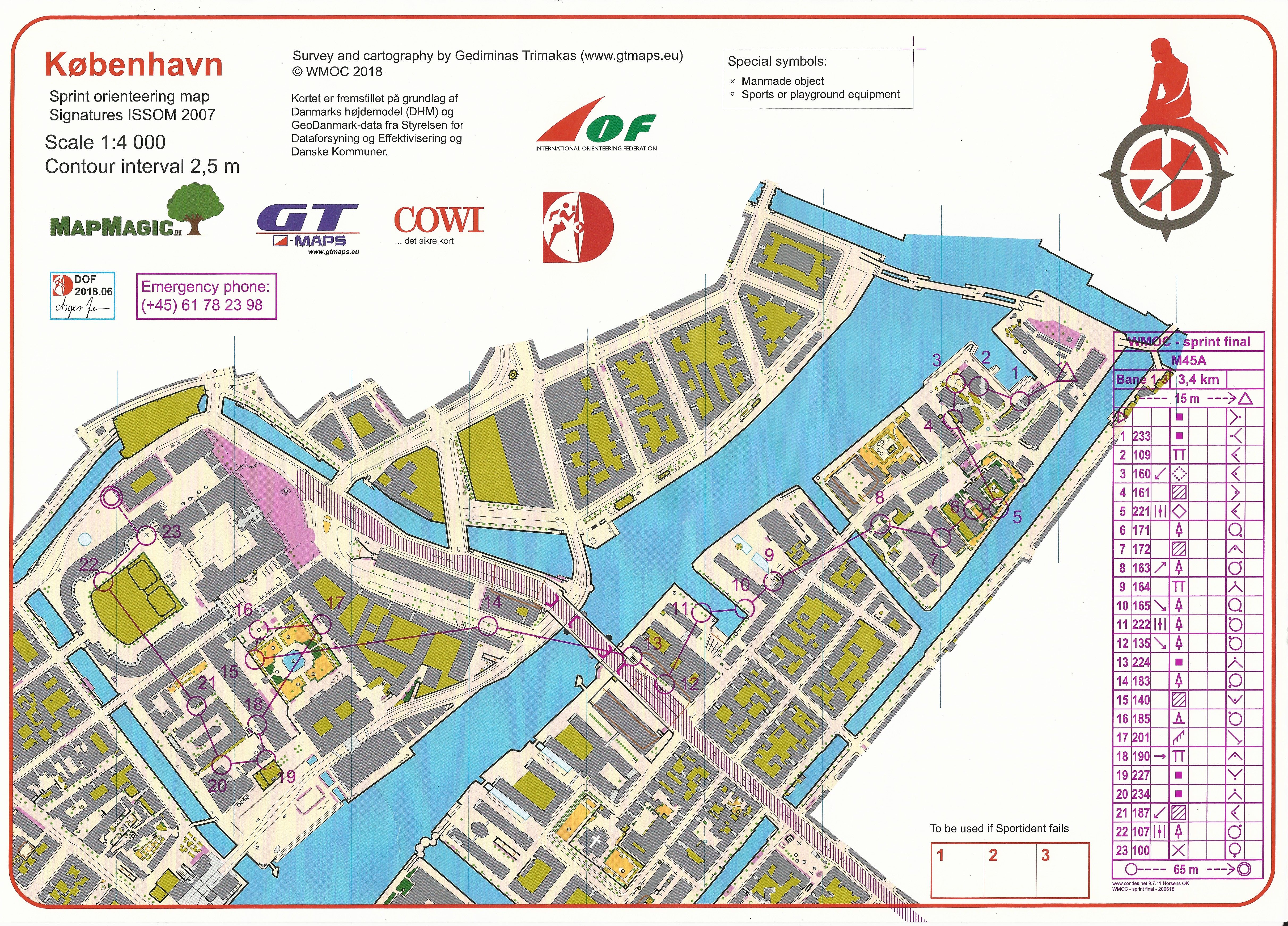 WMOC2018 Sprint Final, Copenhagen, M45A (08/07/2018)