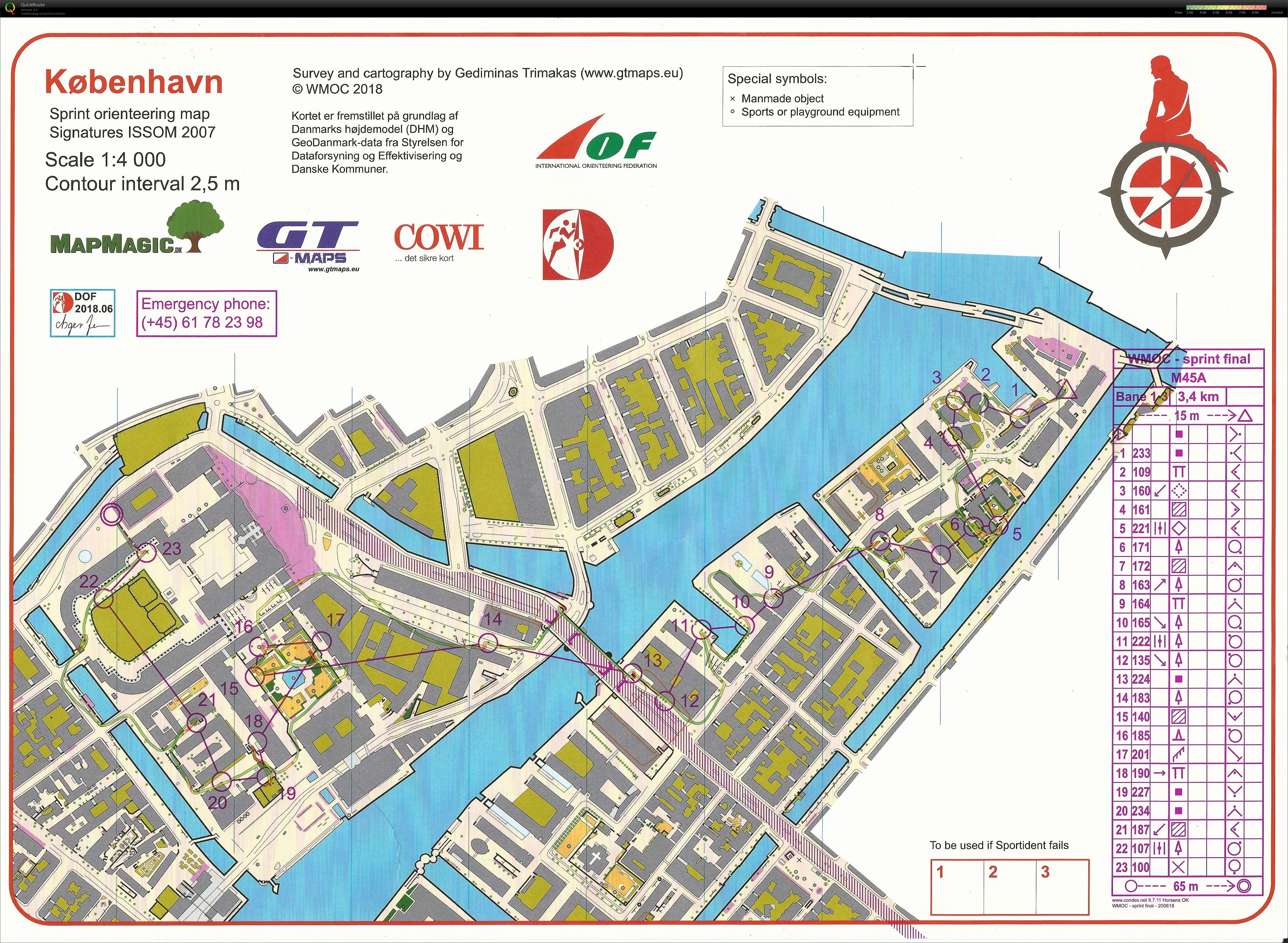 WMOC2018 Sprint Final, Copenhagen, M45A (2018-07-08)