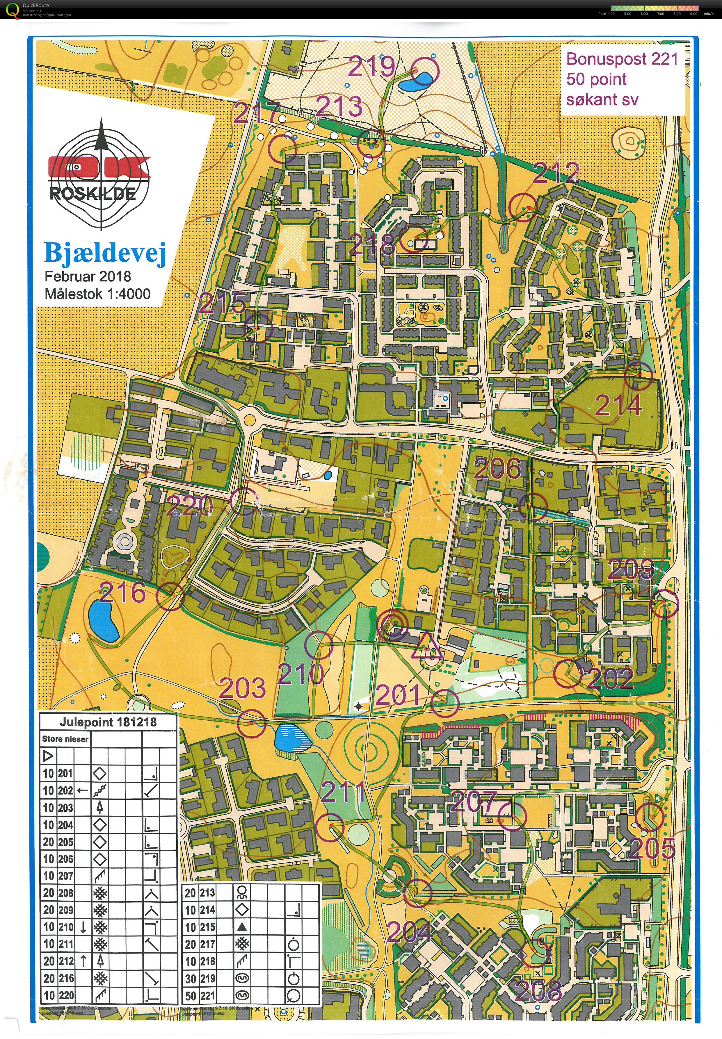 Tirsdagstræning - julepointløb (2018-12-18)