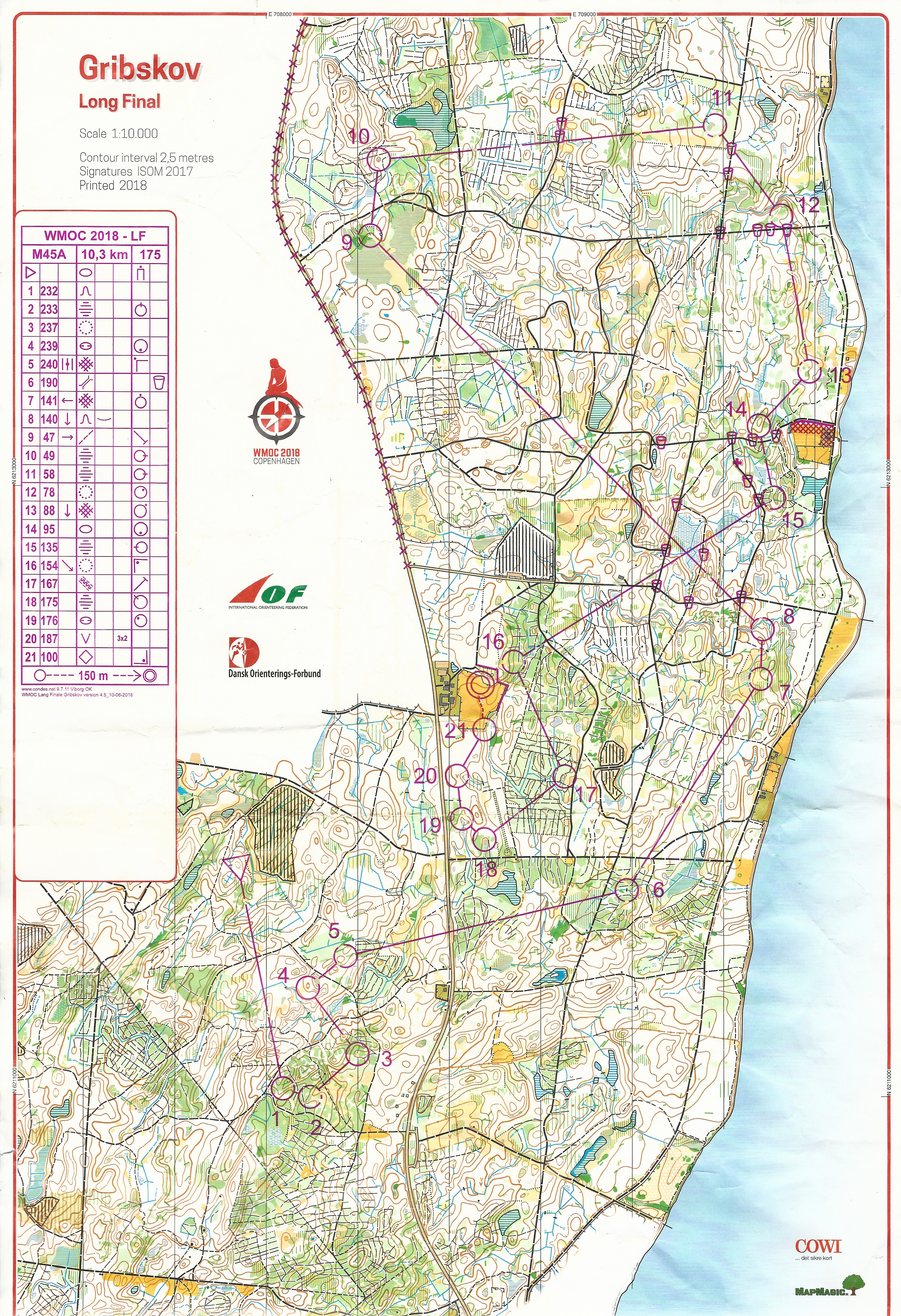 WMOC 2018 Long Final, Grib Skov, M45A (13.07.2018)