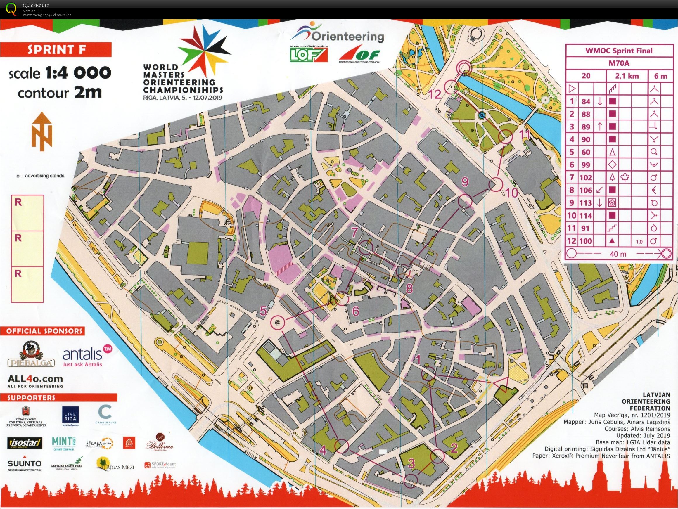 WMOC Sprint Final M70A (07/07/2019)