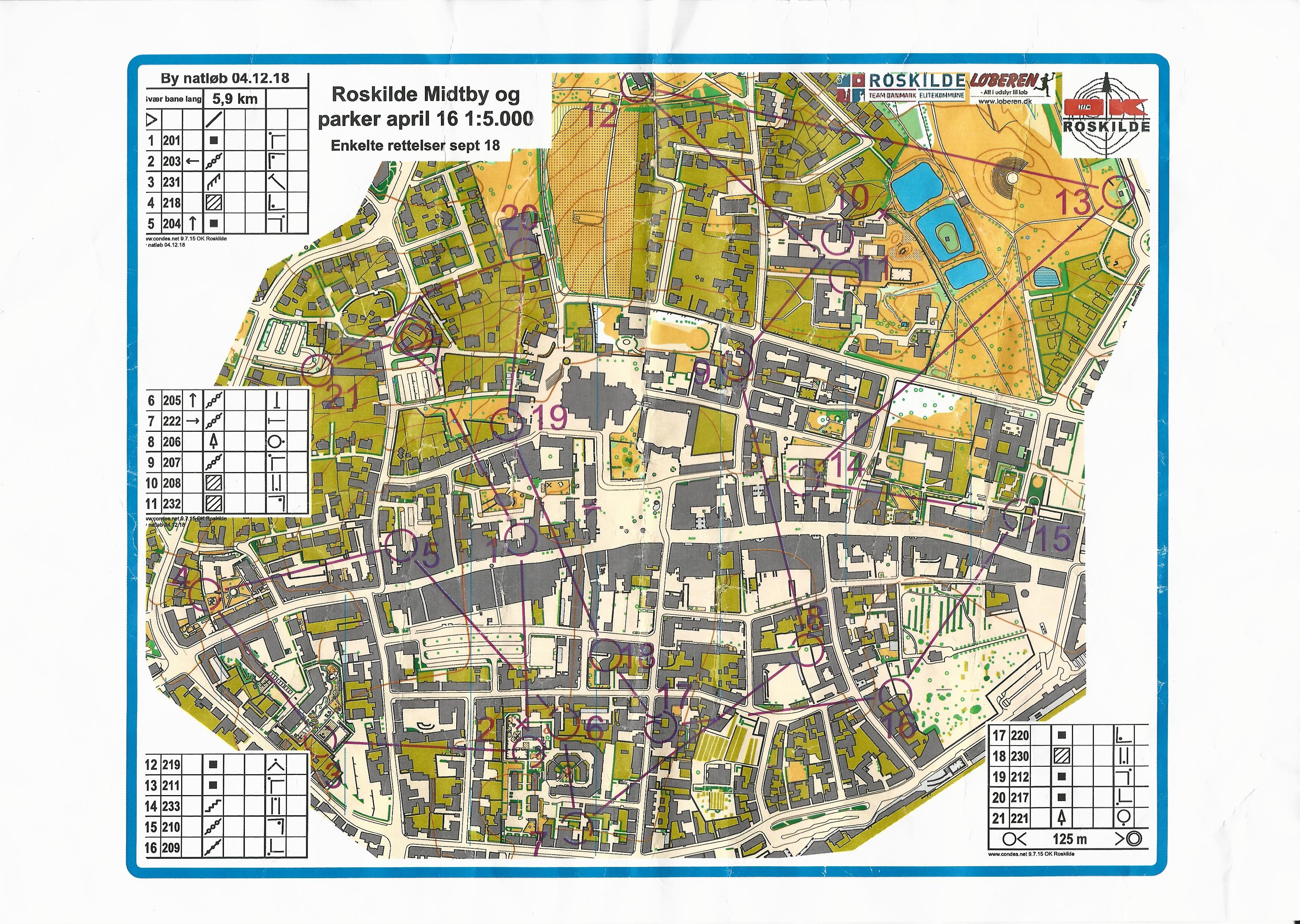 By natløb, Roskilde Midtby og Parker (2018-12-04)