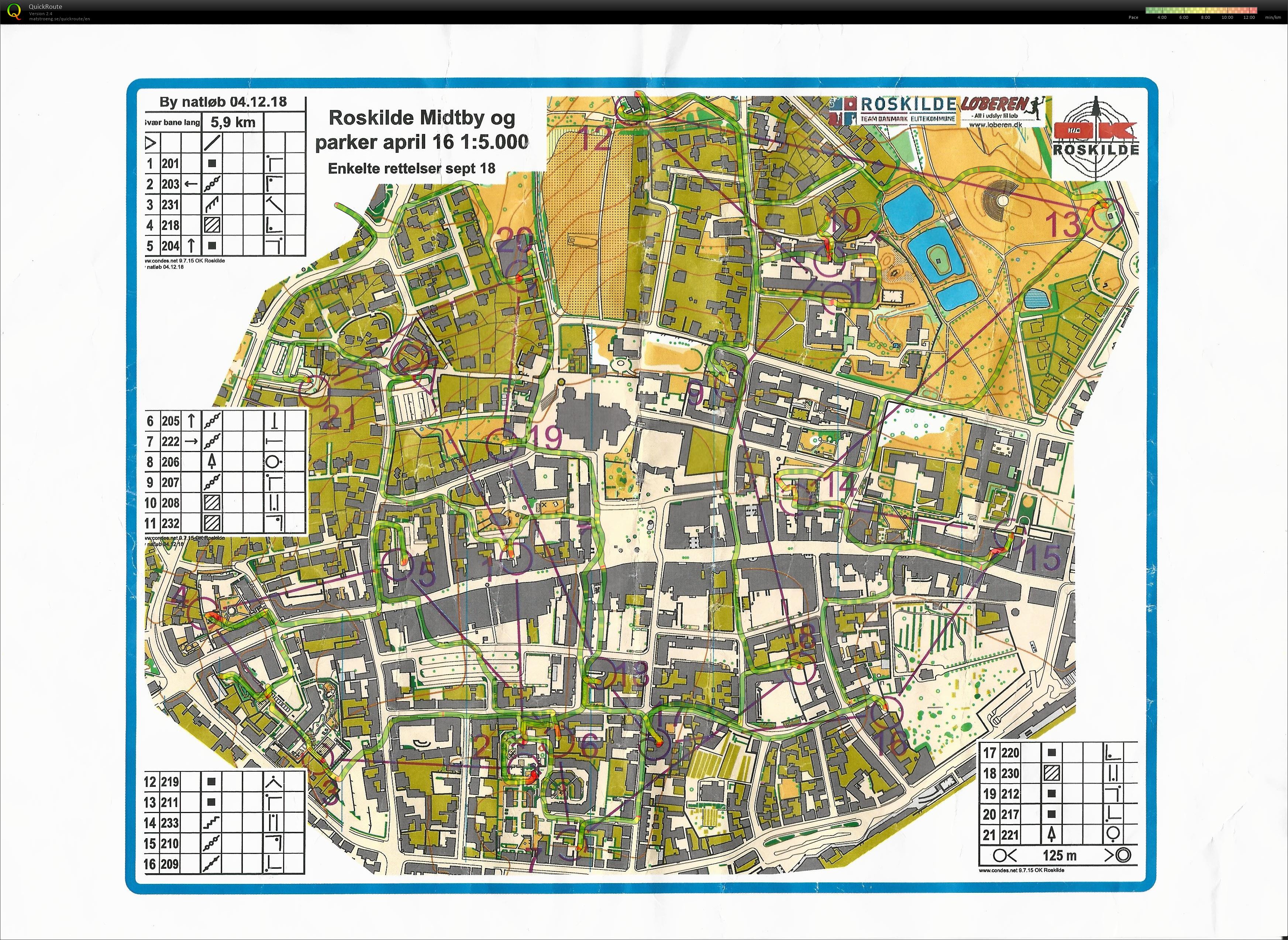 By natløb, Roskilde Midtby og Parker (2018-12-04)