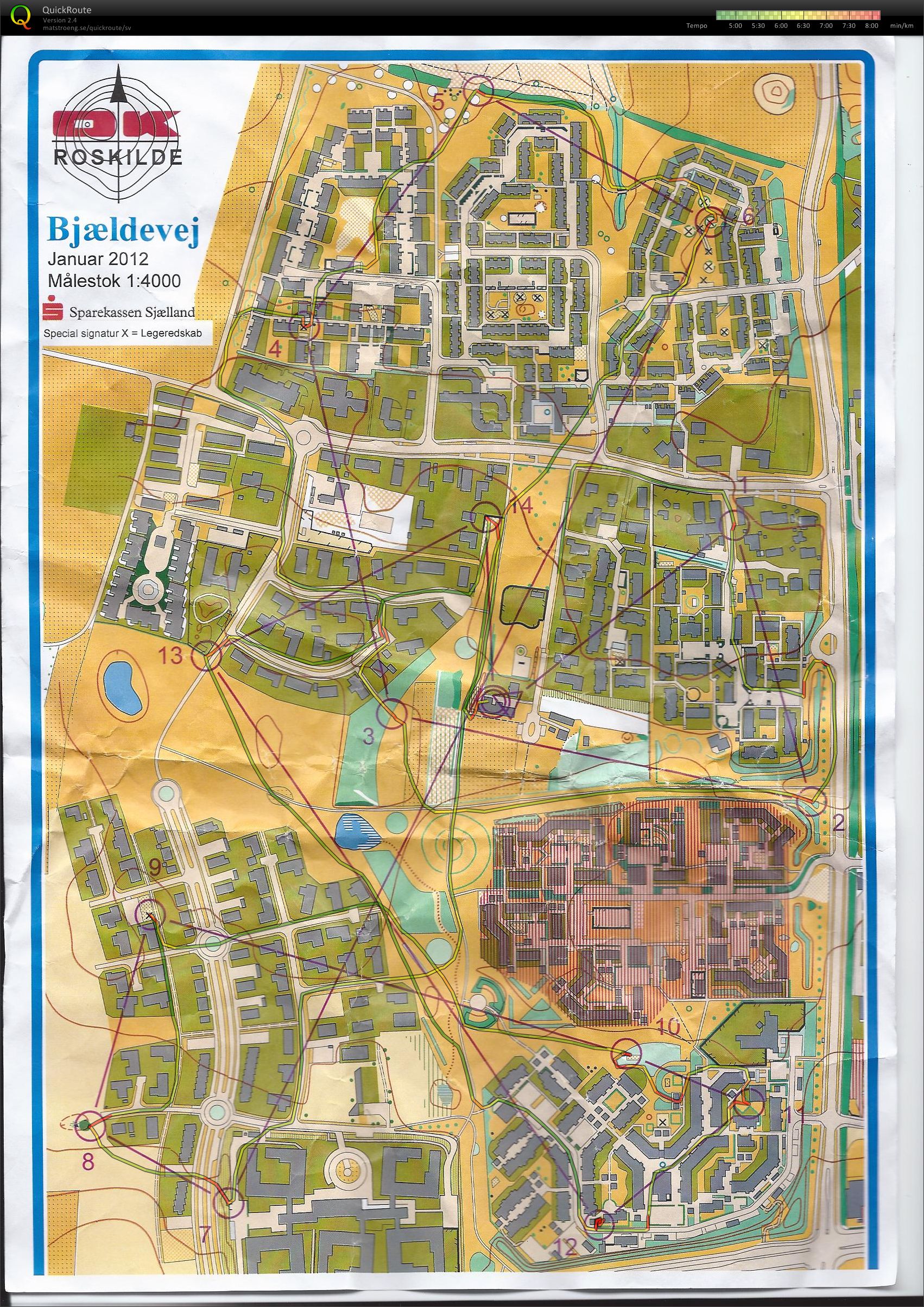 Natløbstræning Roskilde, Bane "lang", 5,1 km (24/01/2012)