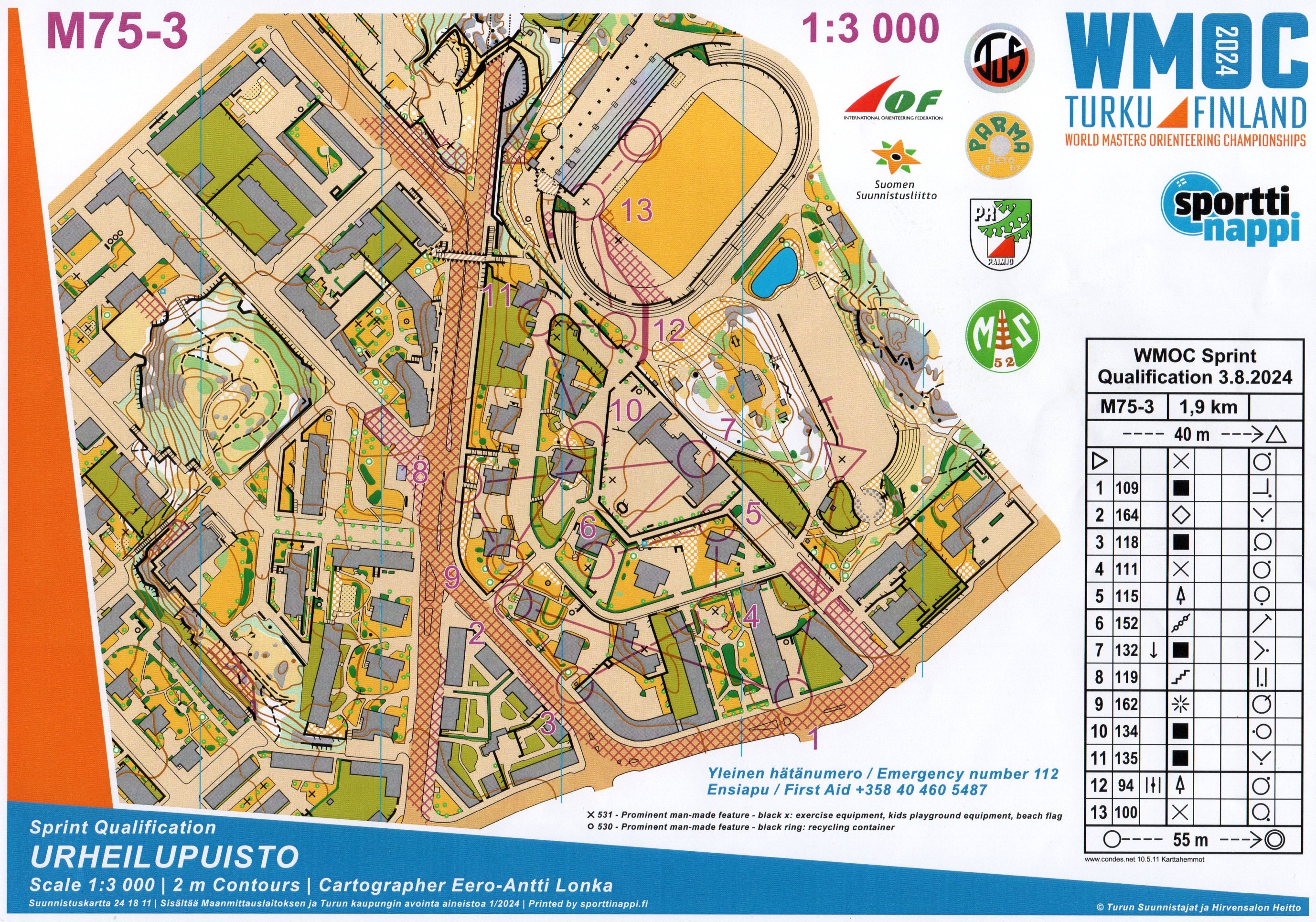 WMOC Sprint Qualification M75-3 (03/08/2024)