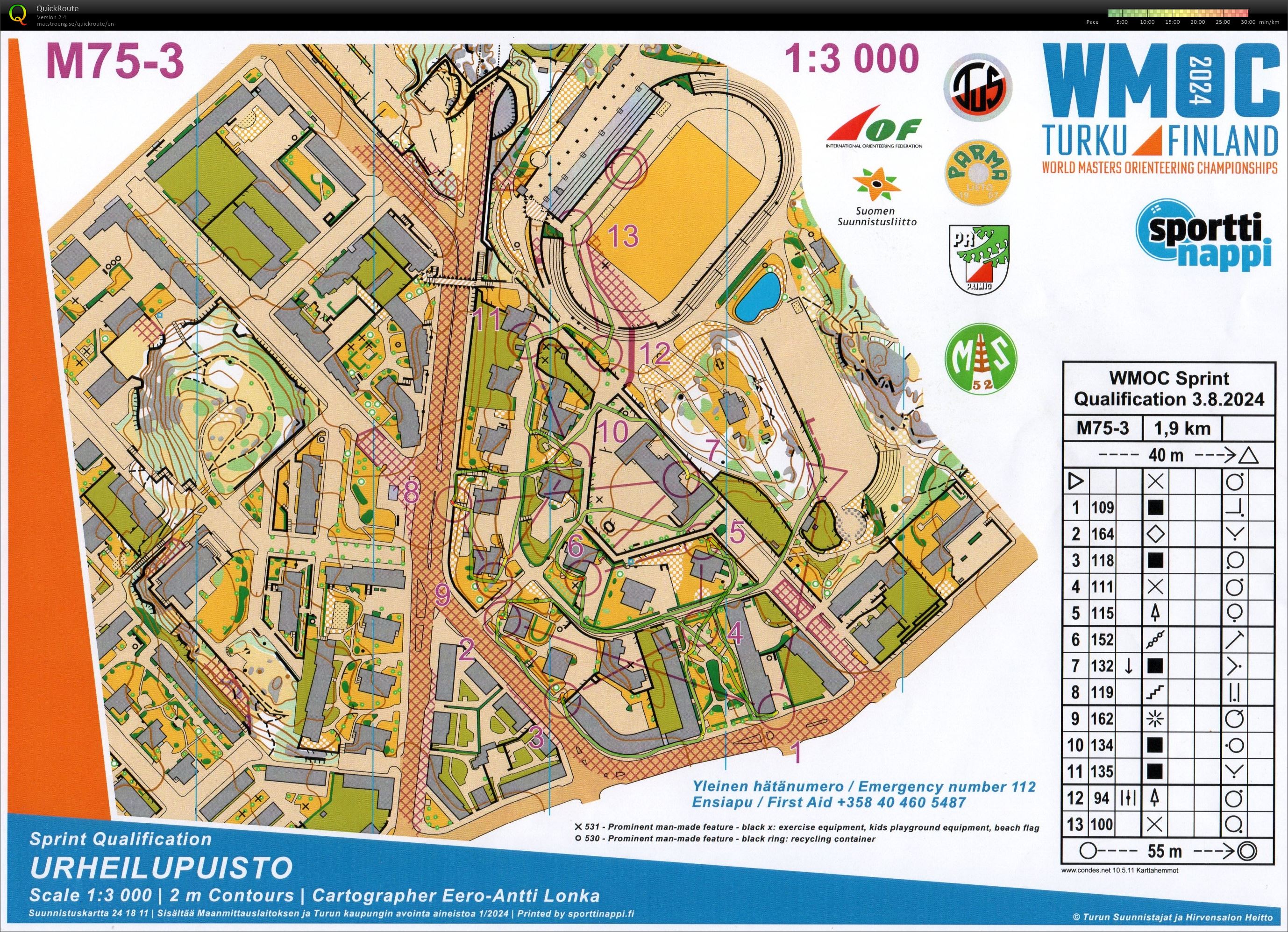 WMOC Sprint Qualification M75-3 (03/08/2024)