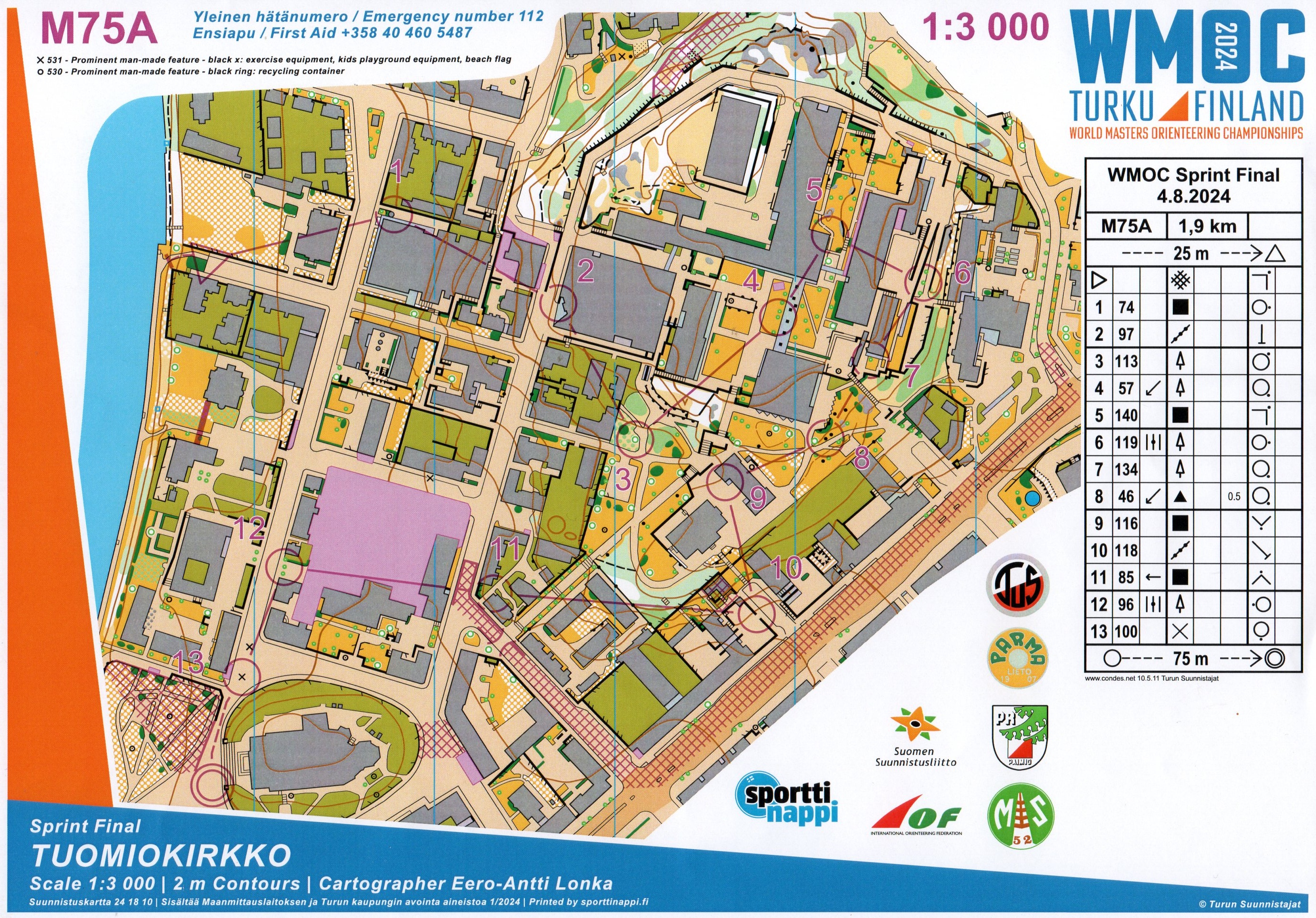 WMOC Sprint Final M75A (04/08/2024)