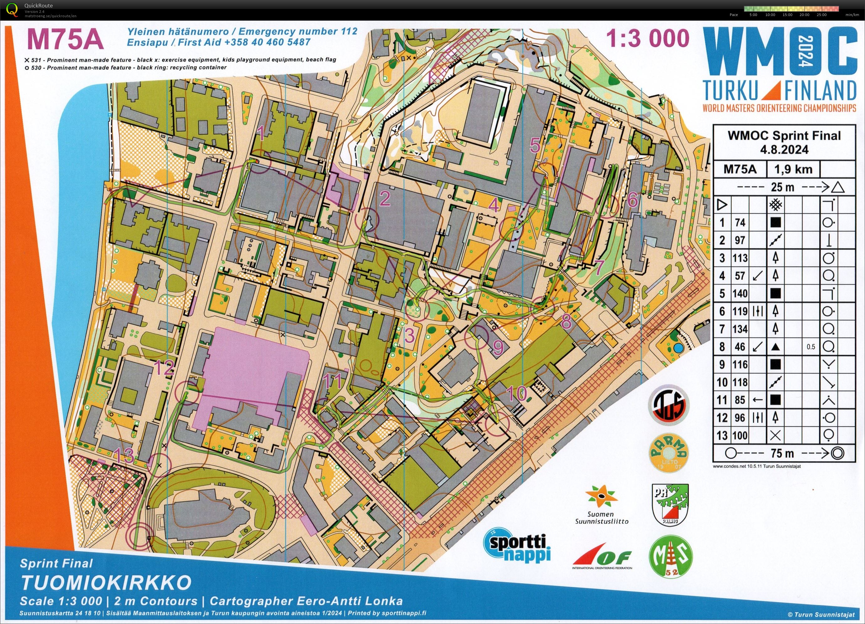 WMOC Sprint Final M75A (04/08/2024)
