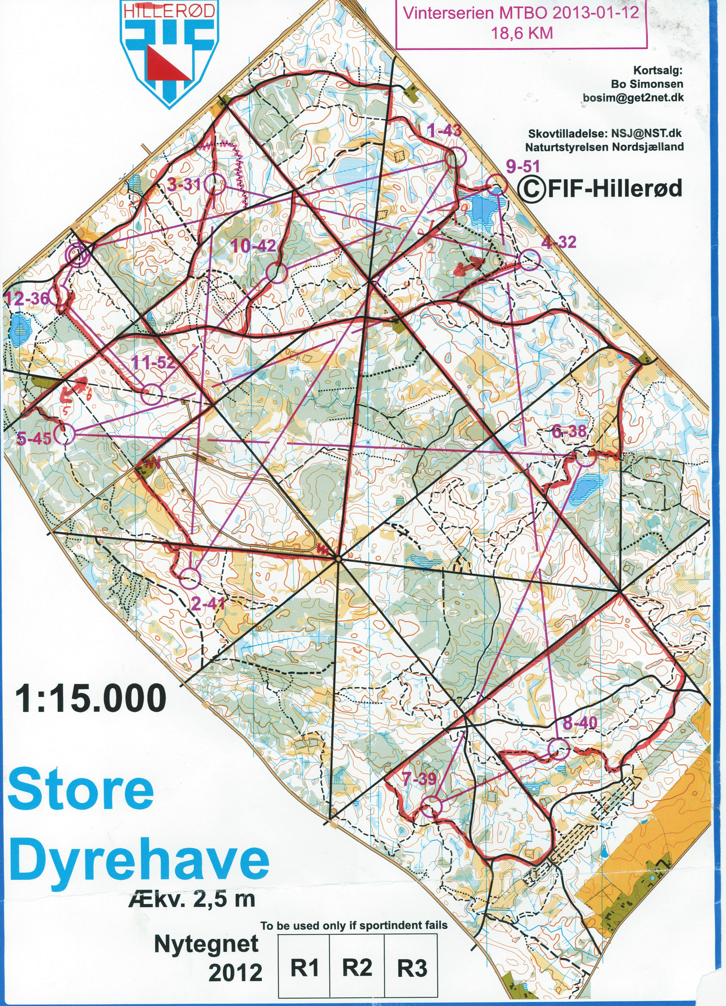 Mtbo St. Dyrehave  (2013-01-12)